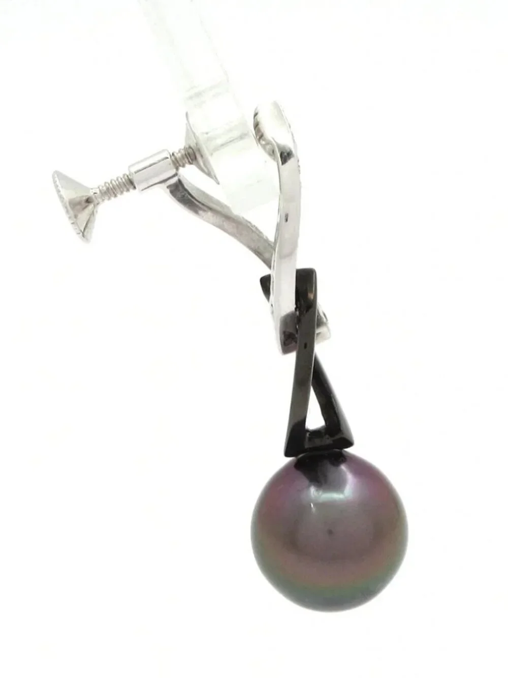 mikimoto 18K White Gold 18K (Black Coating) Diamond Black Pearl